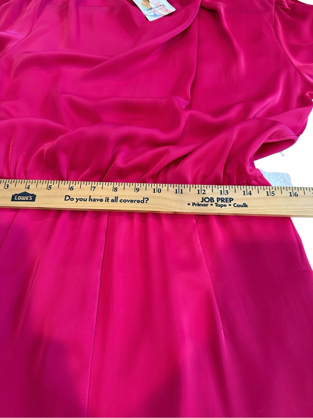 Fuchsia Satin Long-Sleeve Jumpsuit with Draped Neck - Picture 9 of 16